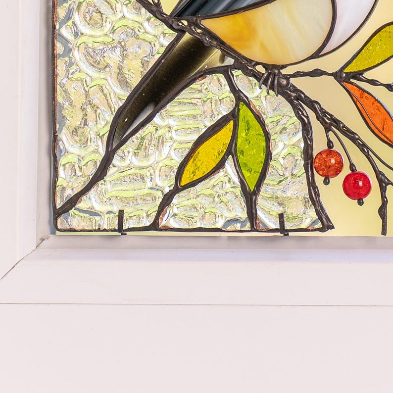 Suporte para livros de vidro colorido estilo vitral chapim decoração