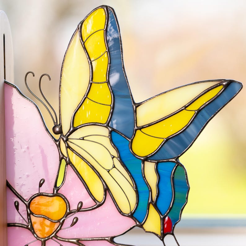 Vitral em forma de cauda de andorinha, presente para madrinha, suporte para livros em vitral de borboleta, presente de boas-vindas, presente para quem ama ler pela primeira vez.