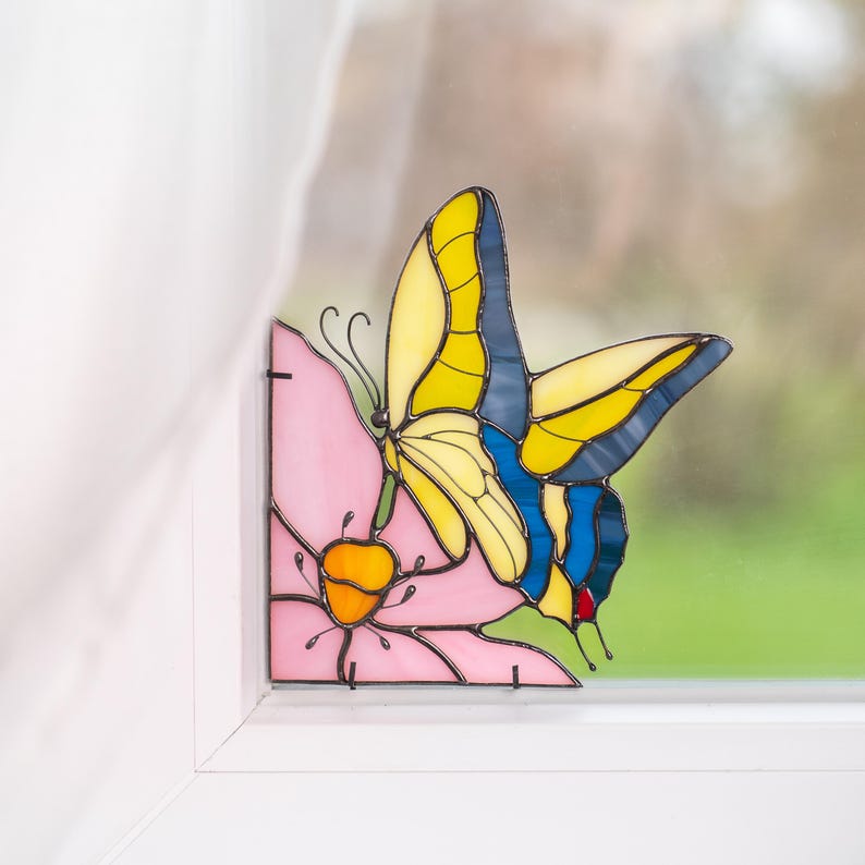 Vitral em forma de cauda de andorinha, presente para madrinha, suporte para livros em vitral de borboleta, presente de boas-vindas, presente para quem ama ler pela primeira vez.