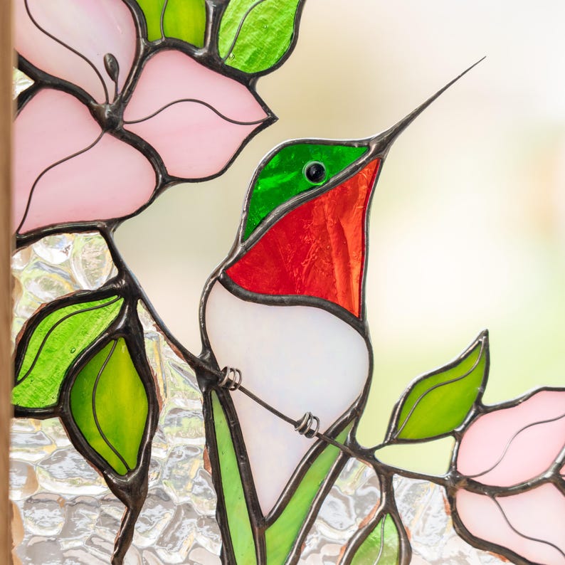 Suporte para livros de vidro colorido estilo vitral beija-flor presente nora