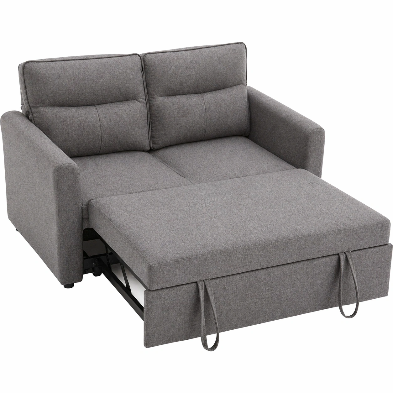 2 Sitzer Schlafsofa mit Verstellbarer Rueckenlehne und Ausziehfunktion, Kompaktes Sofa Bett mit Liegeflaeche-movqira
