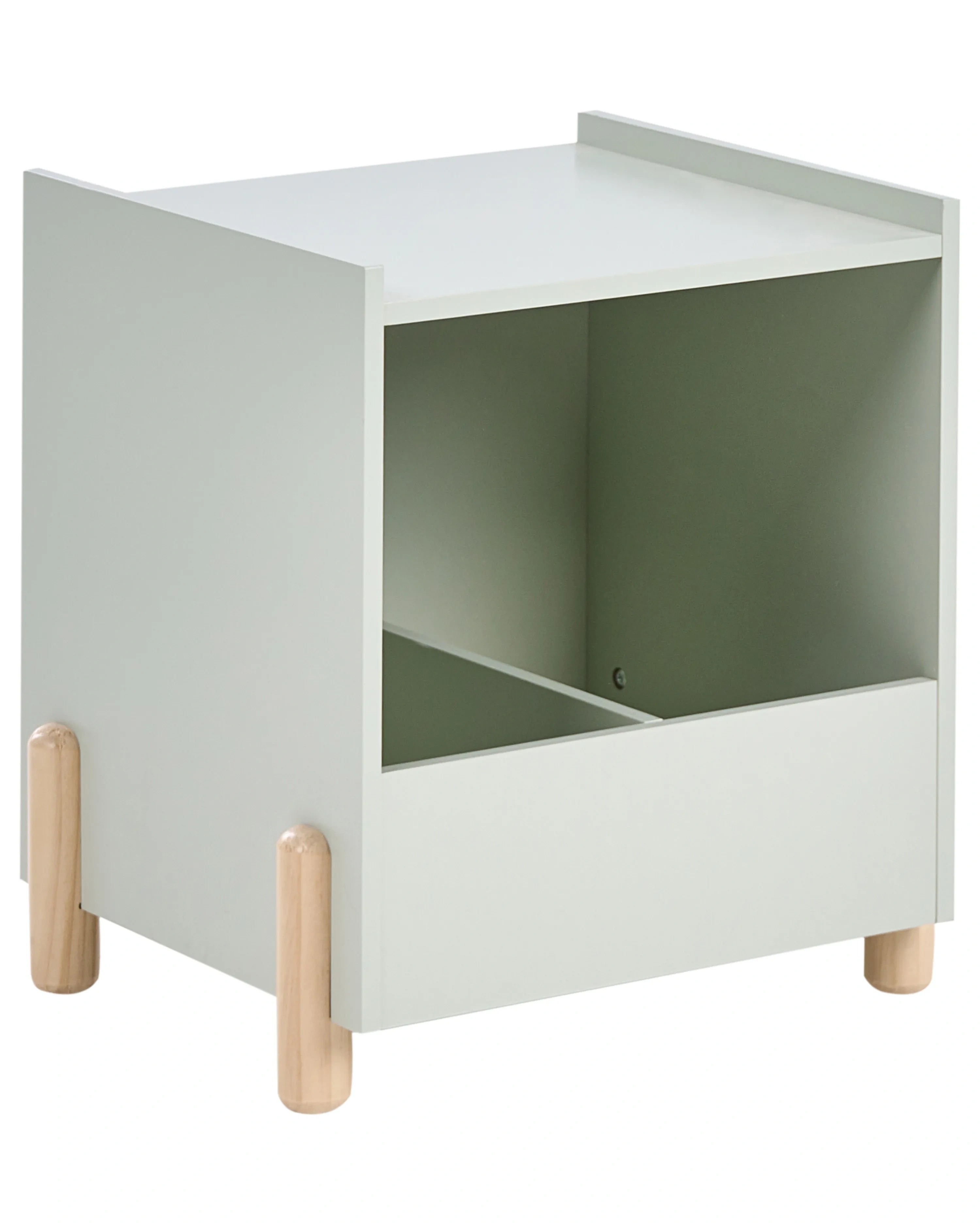 Mesita de Noche Moderna con Compartimento Abierto en Verde Claro-buyrenoza