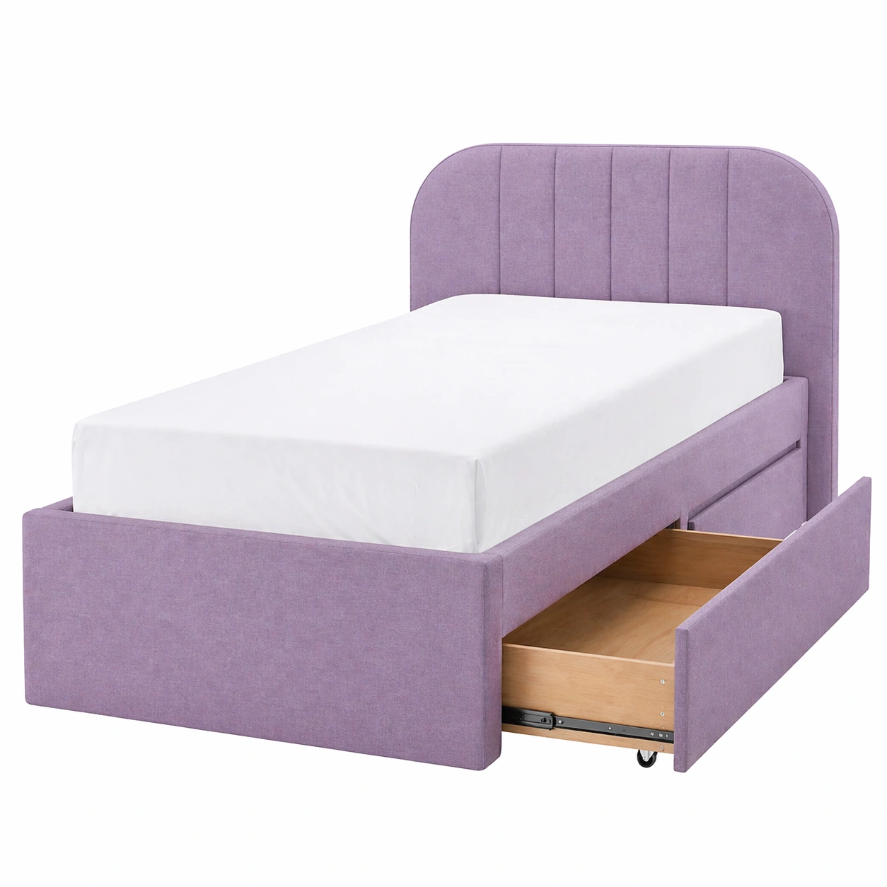 Cama tapizada alta con cabecero acolchado y cajones de almacenamiento 180x200 cm-buyrenoza