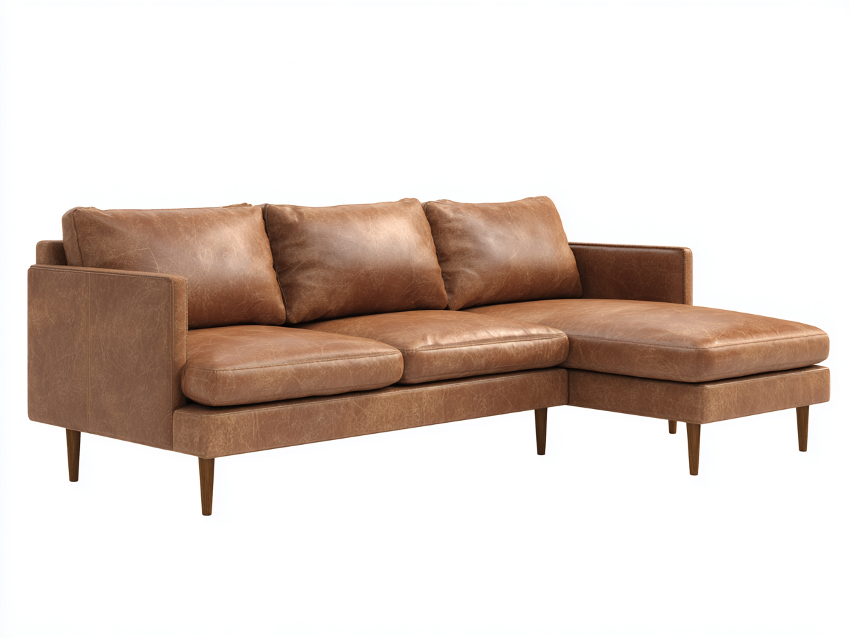 Narożniki-skóra ekologiczna-drewno-246 x 158 x 84 cm-brązowy-nowoczesny loftowy-Miviaianest