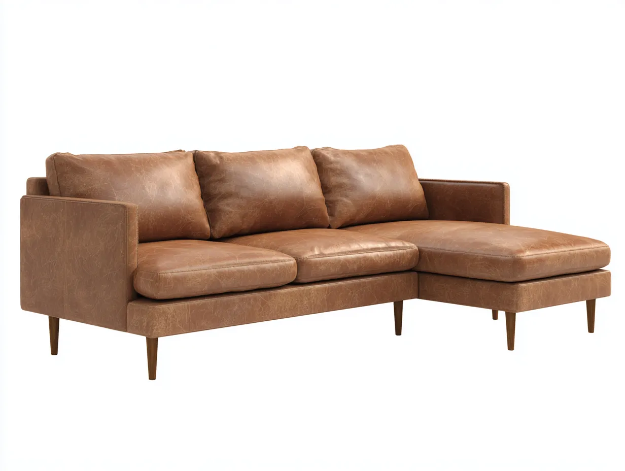 Narożniki-skóra ekologiczna-drewno-246 x 158 x 84 cm-brązowy-nowoczesny loftowy-Miviaianest