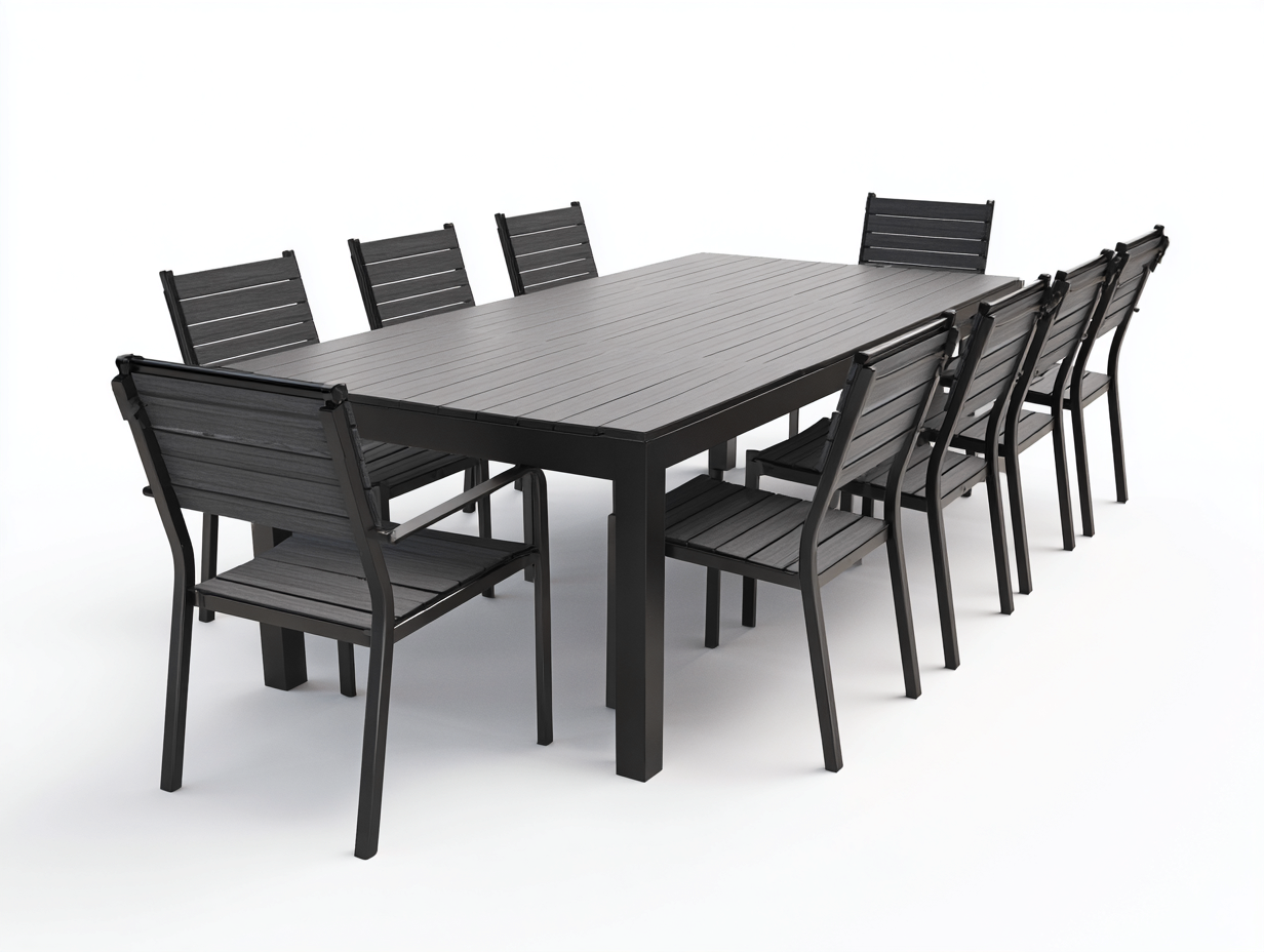 Zestawy mebli ogrodowych-aluminium-210 x 105 x 75 cm-czarny-nowoczesny-Miviaianest