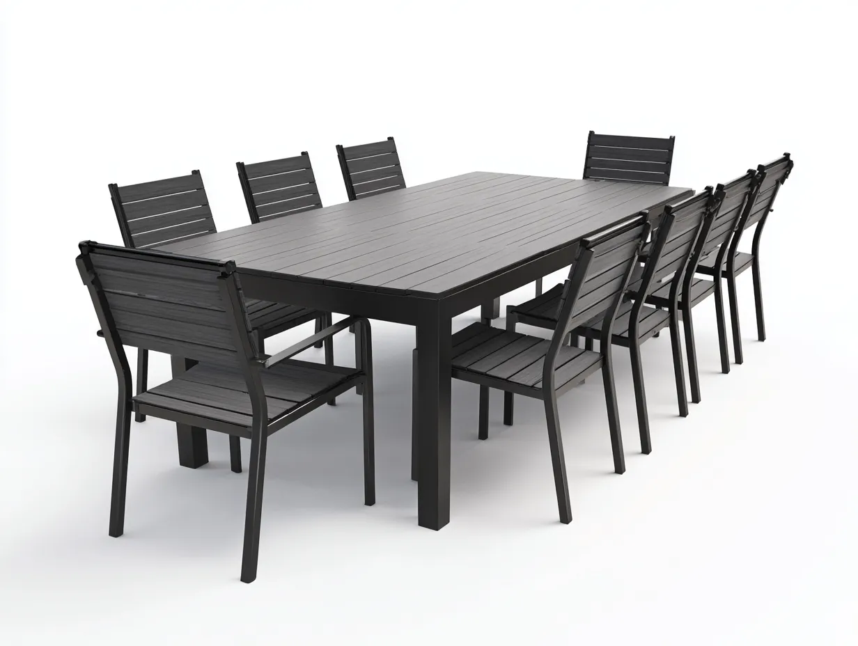 Zestawy mebli ogrodowych-aluminium-210 x 105 x 75 cm-czarny-nowoczesny-Miviaianest