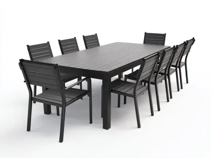 Zestawy mebli ogrodowych-aluminium-210 x 105 x 75 cm-czarny-nowoczesny-Miviaianest