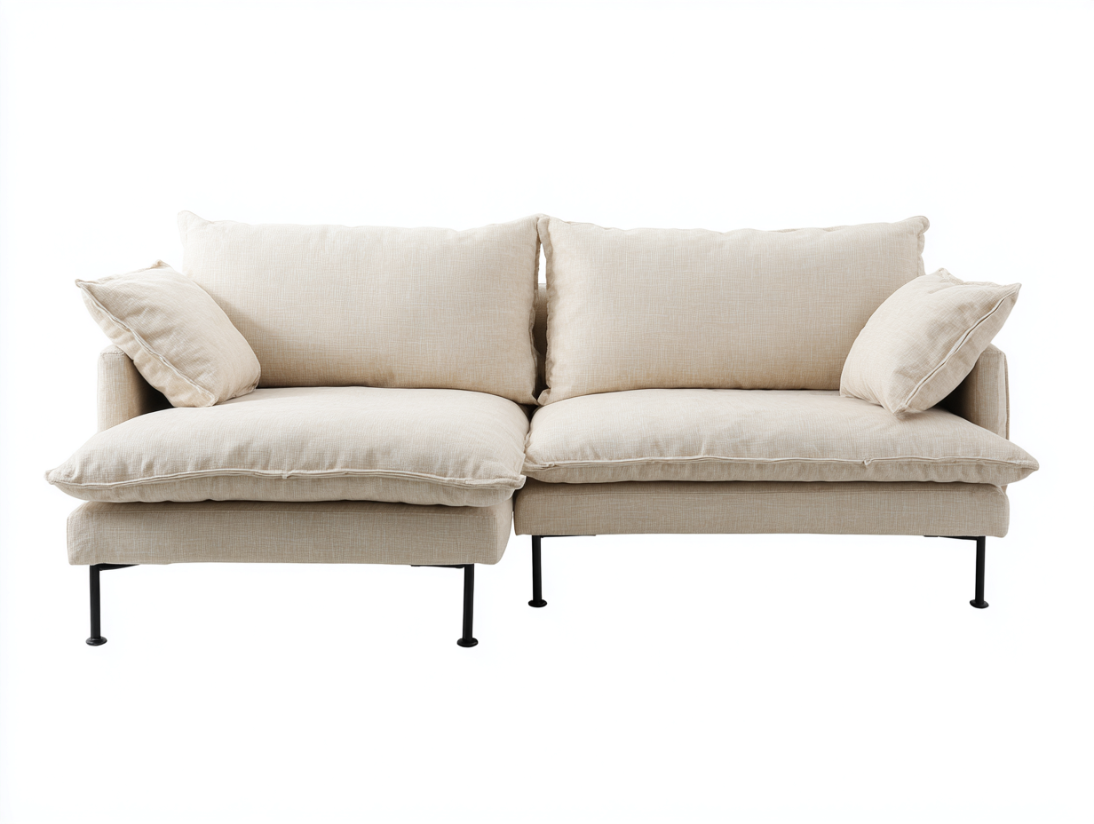 Narożniki-tkanina-metal-236 x 152 x 80 cm-beżowy-nowoczesny minimalistyczny-Miviaianest