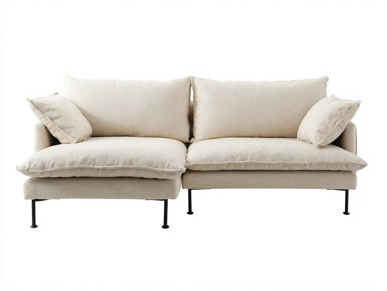 Narożniki-tkanina-metal-236 x 152 x 80 cm-beżowy-nowoczesny minimalistyczny-Miviaianest