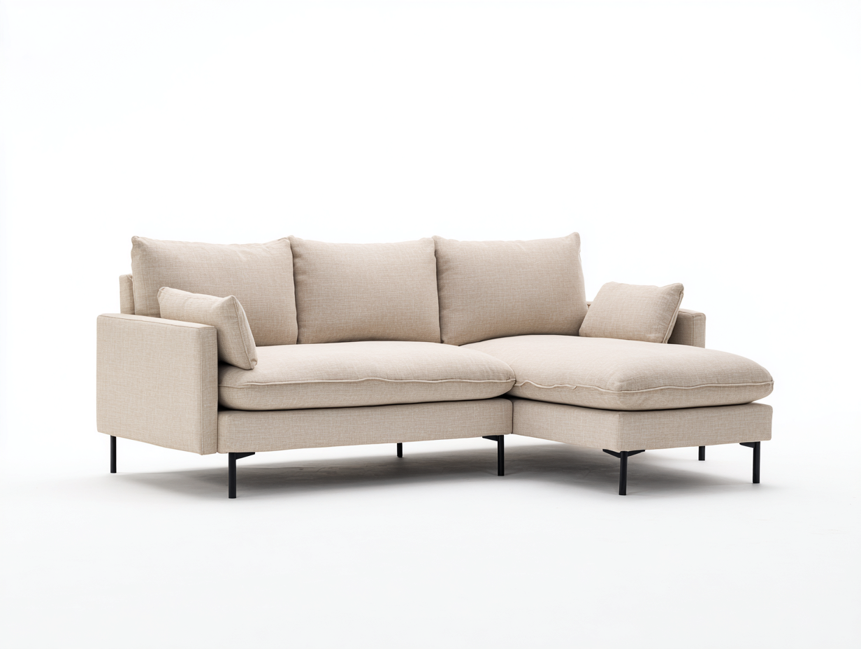 Narożniki-tkanina-metal-238 x 155 x 83 cm-beżowy-nowoczesny minimalistyczny-Miviaianest