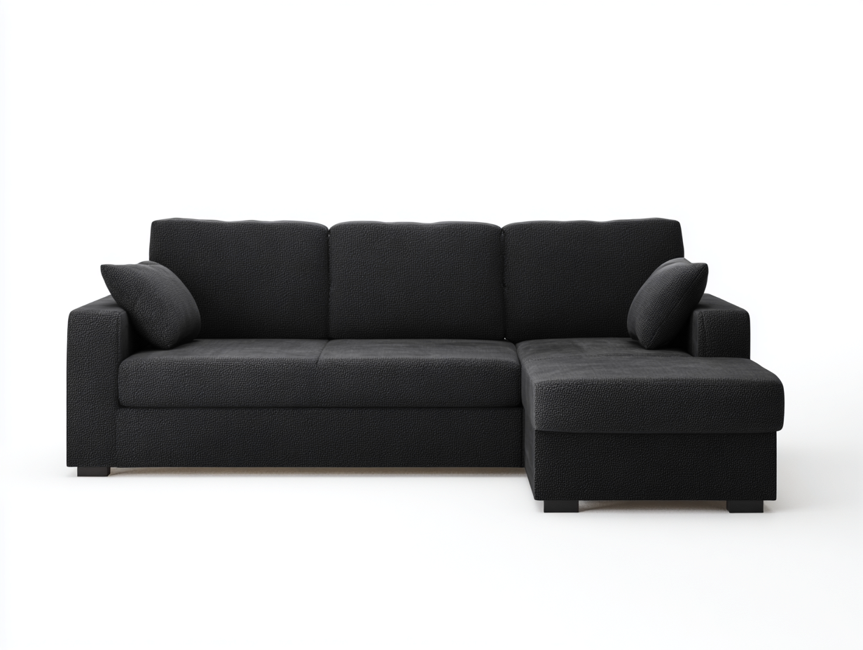 Narożniki-tkanina-drewno-240 x 158 x 84 cm-czarny-nowoczesny minimalistyczny-Miviaianest