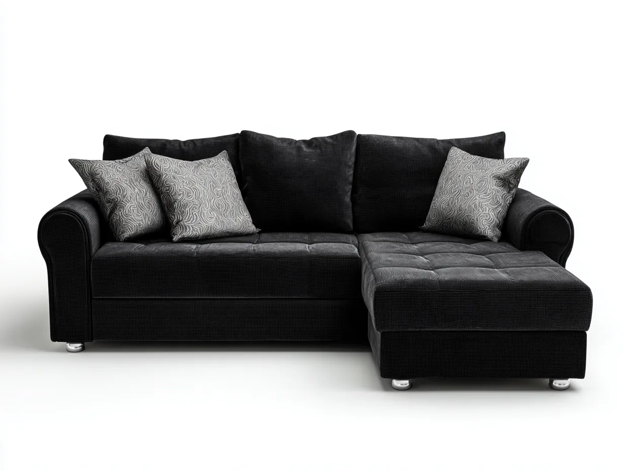 Narożniki-tkanina-drewno-250 x 165 x 87 cm-czarny-nowoczesny klasyczny-Miviaianest