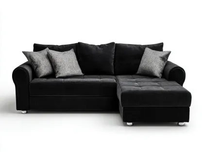 Narożniki-tkanina-drewno-250 x 165 x 87 cm-czarny-nowoczesny klasyczny-Miviaianest