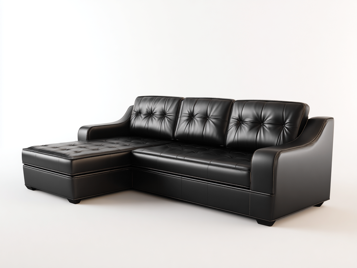 Narożniki-skóra ekologiczna-drewno-252 x 170 x 92 cm-czarny-klasyczny elegancki-Miviaianest