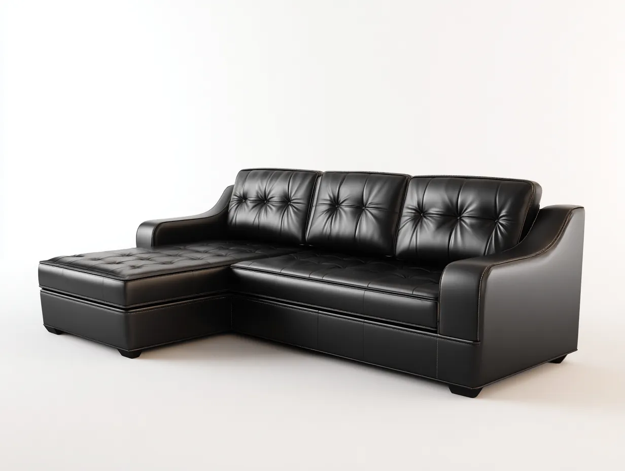 Narożniki-skóra ekologiczna-drewno-252 x 170 x 92 cm-czarny-klasyczny elegancki-Miviaianest