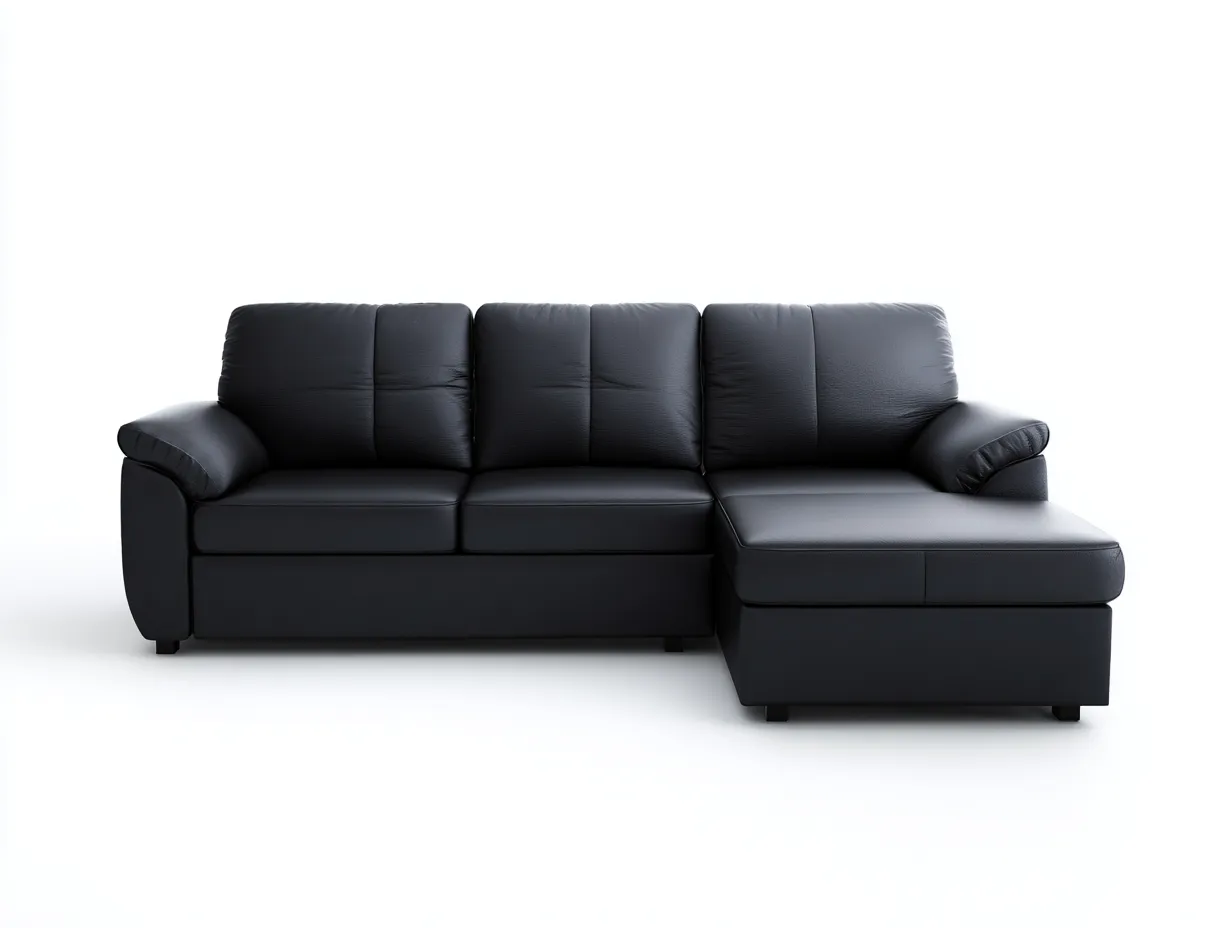 Narożniki-skóra ekologiczna-drewno-254 x 170 x 90 cm-czarny-nowoczesny elegancki-Miviaianest