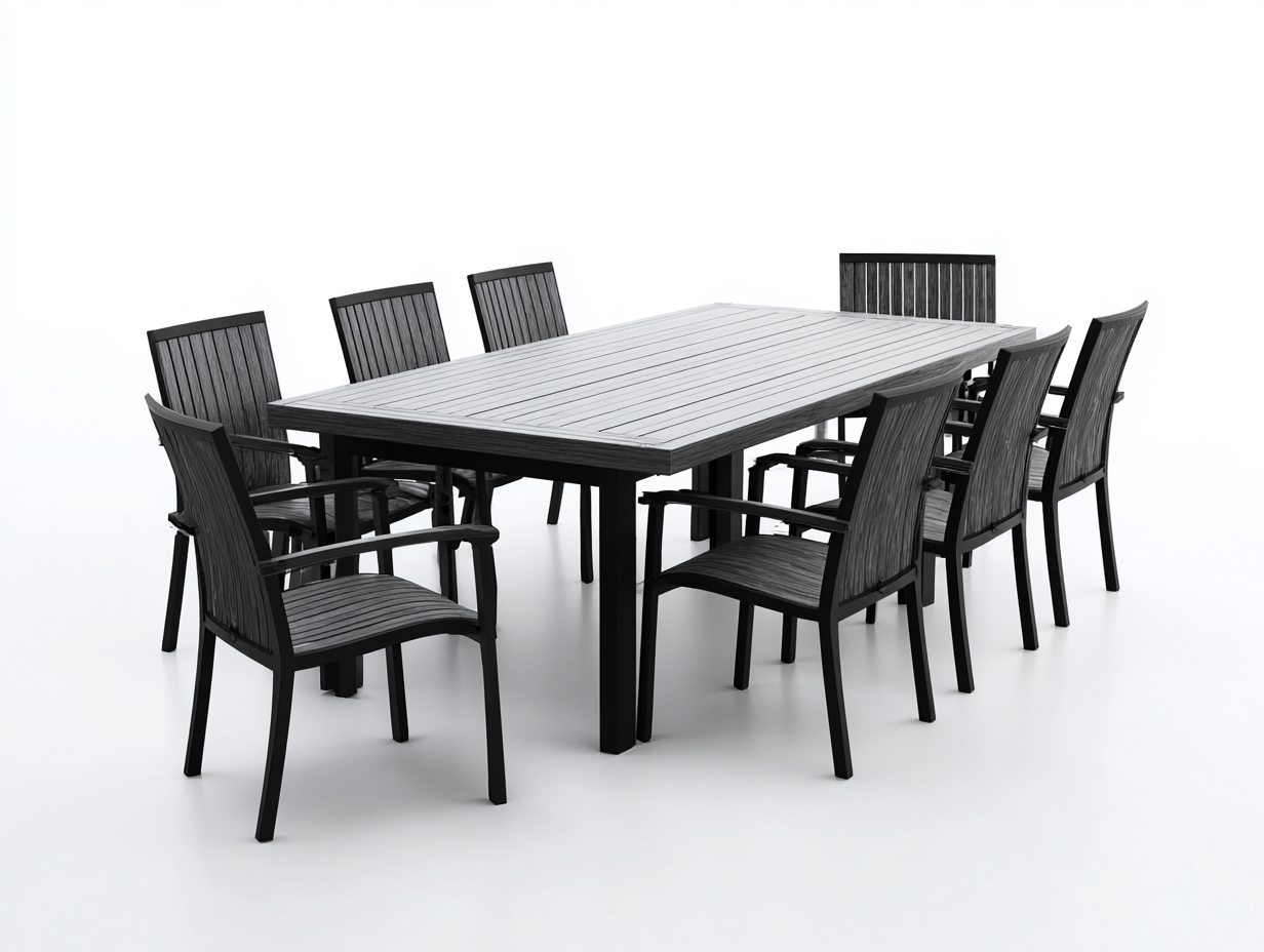 Zestawy mebli ogrodowych-aluminium-200 x 100 x 75 cm-czarny-nowoczesny-Miviaianest