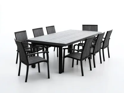 Zestawy mebli ogrodowych-aluminium-200 x 100 x 75 cm-czarny-nowoczesny-Miviaianest