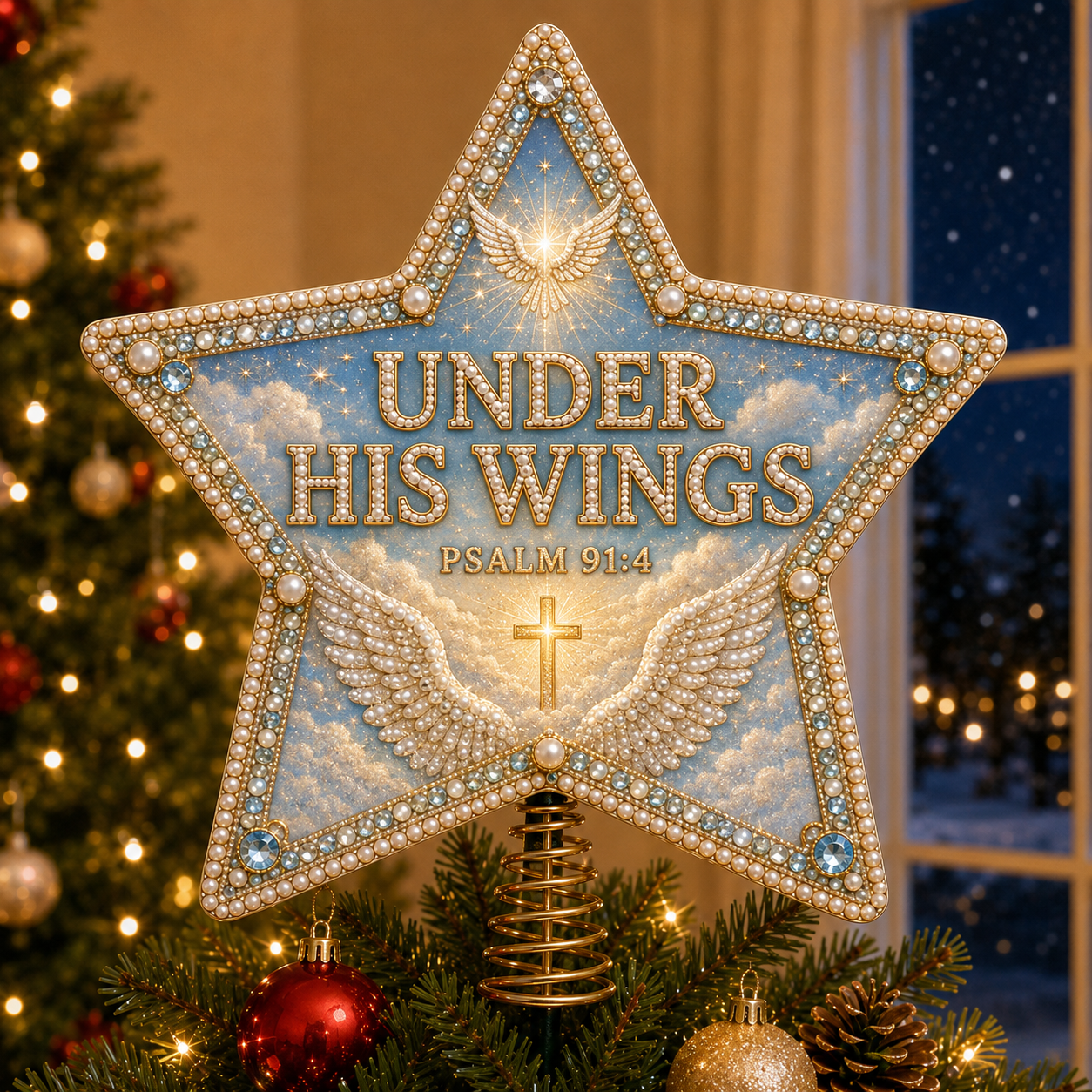 ⭐ Faith & Scripture Pearl Diamond Art Christmas Tree Topper Kit