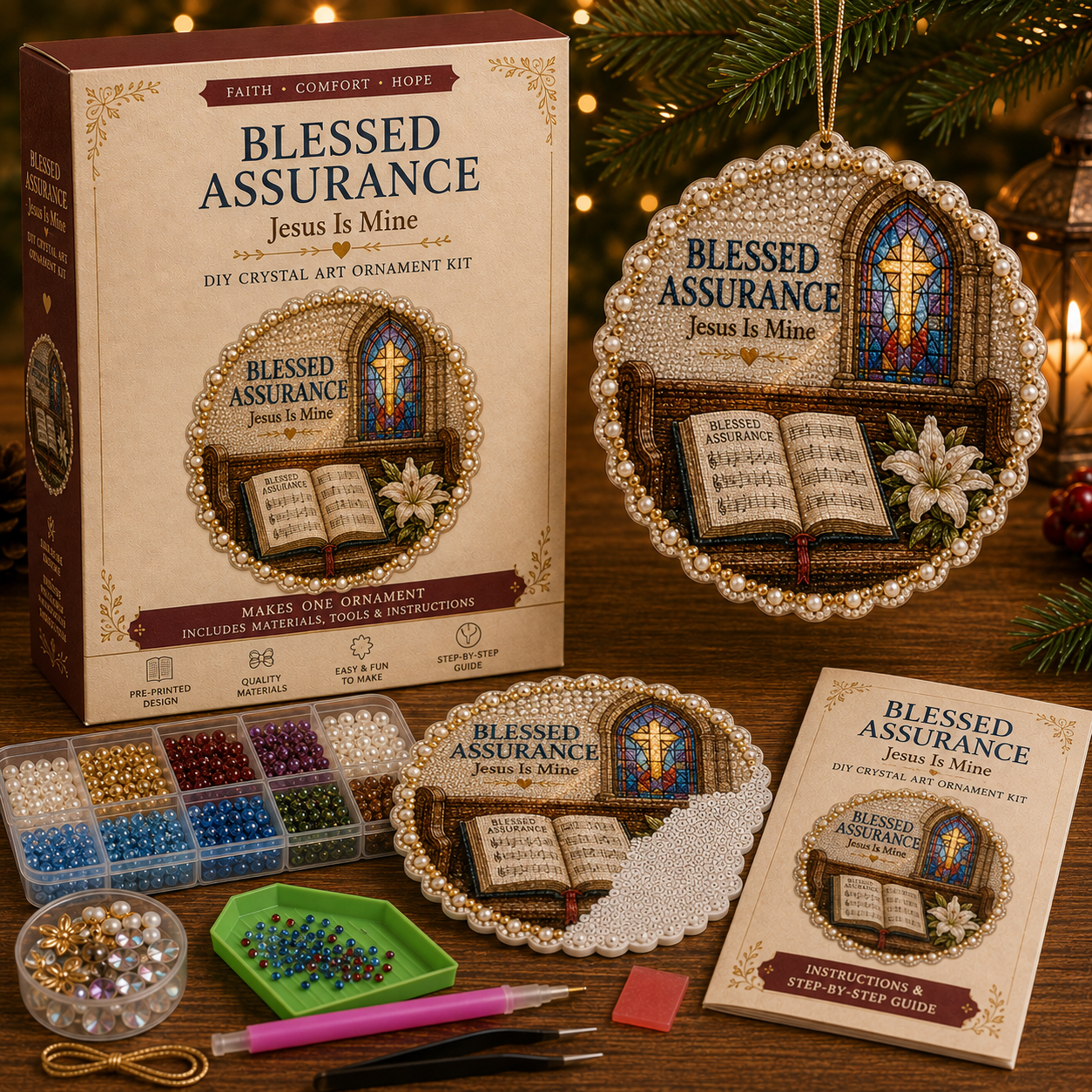 🎵 Classic Hymns Pearl Diamond Art Hanging Ornament Kit