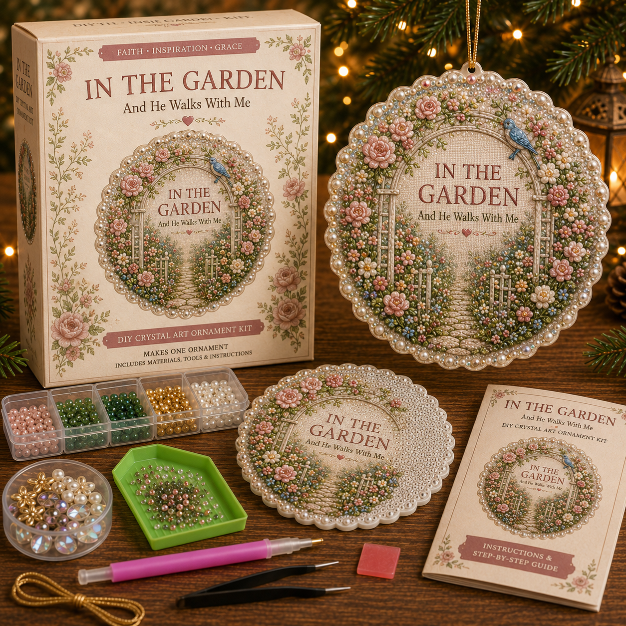 🎵 Classic Hymns Pearl Diamond Art Hanging Ornament Kit