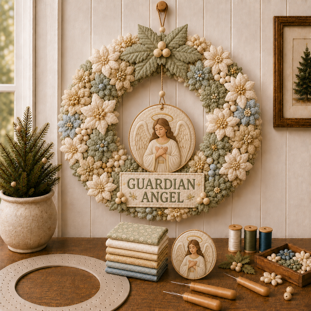✝️ Christian Faith Fabric Wreath DIY Kit
