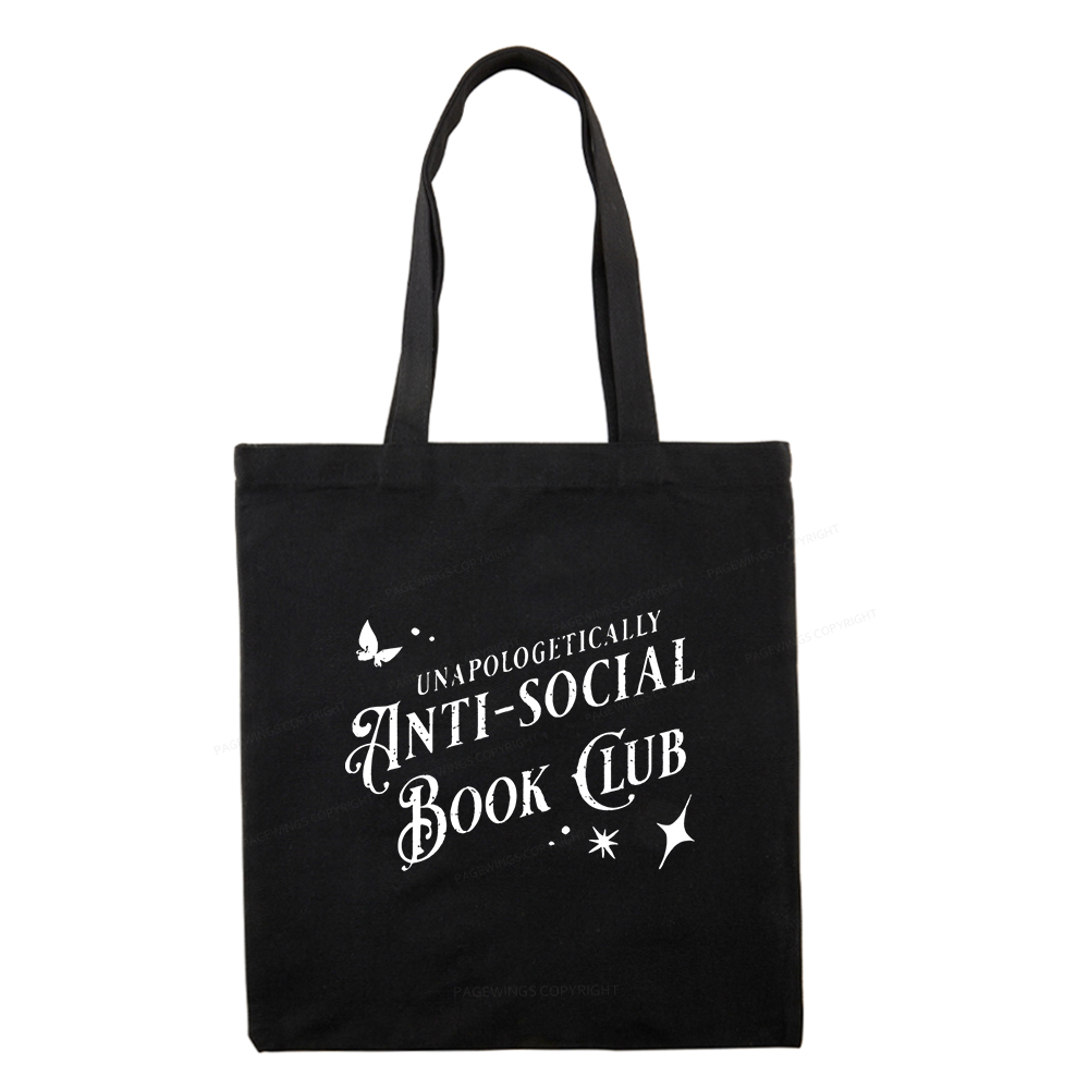Pagewings Anti-social Book Club Comfort Colors Tote Bag