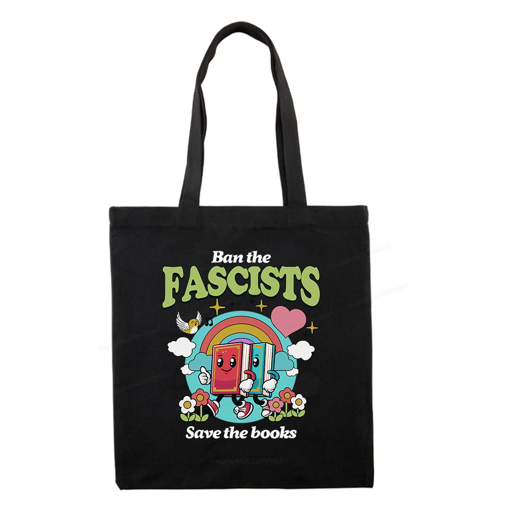 Pagewings  Ban the Fascists Save the Books Tote Bag