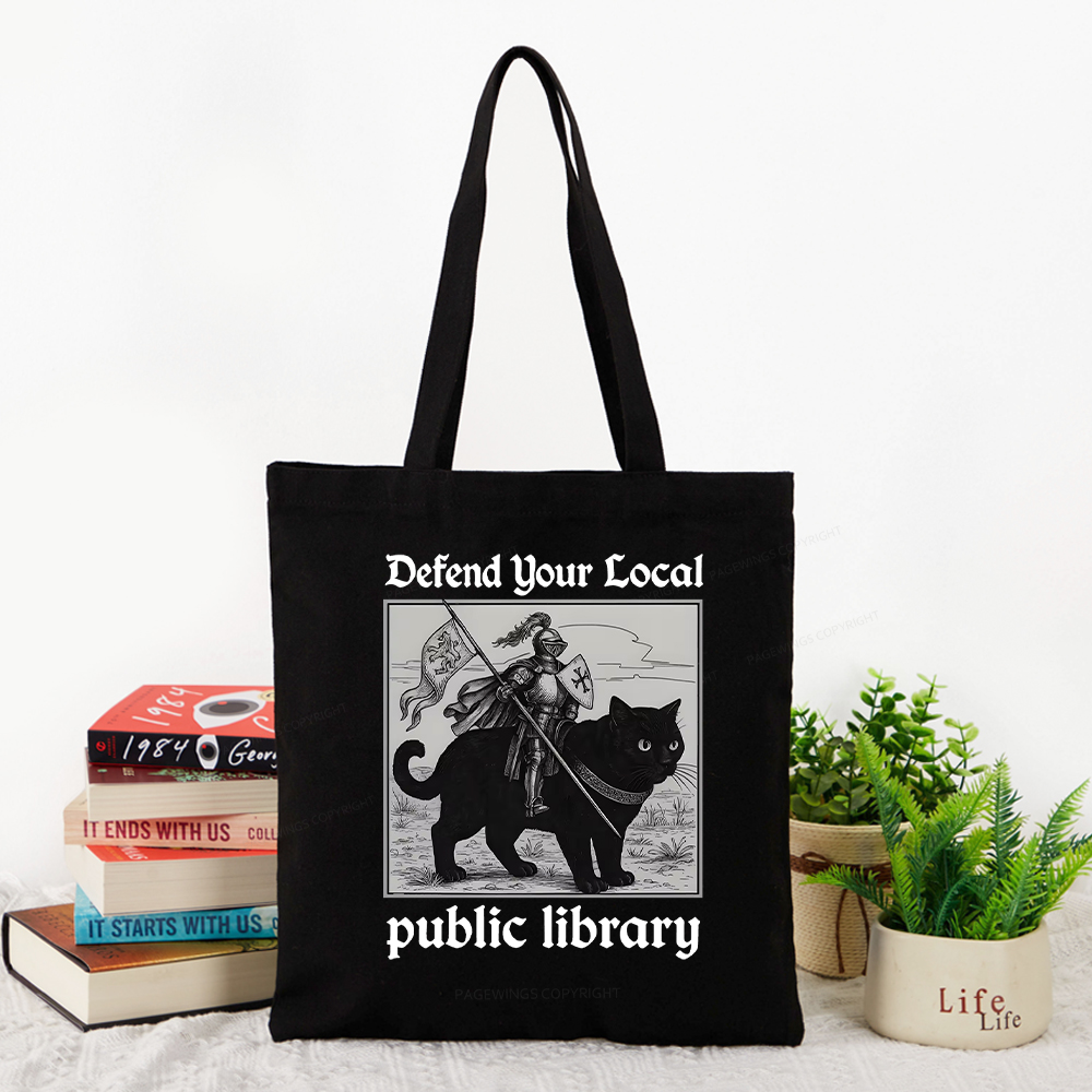 Pagewings Defend Your Local public library Tote Bag