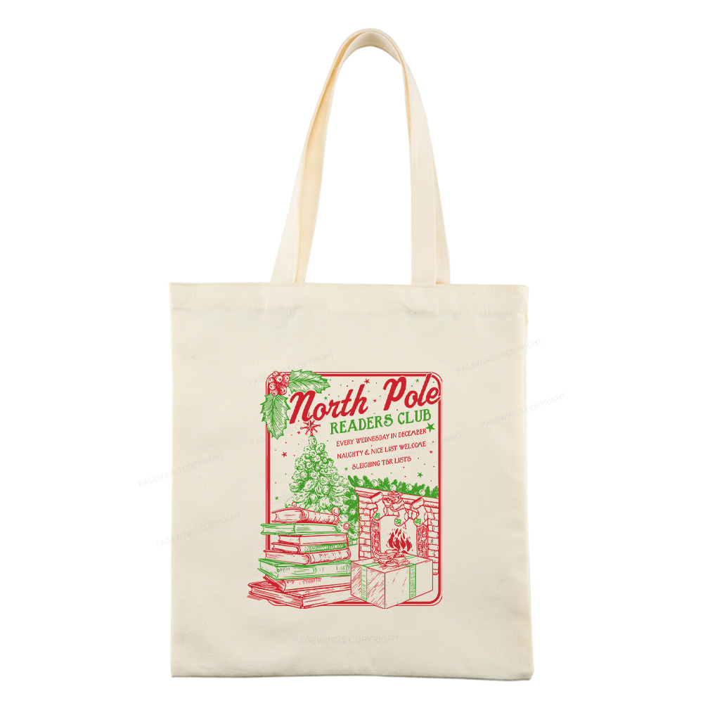 Pagewings Bookish Christmas Tote Bag
