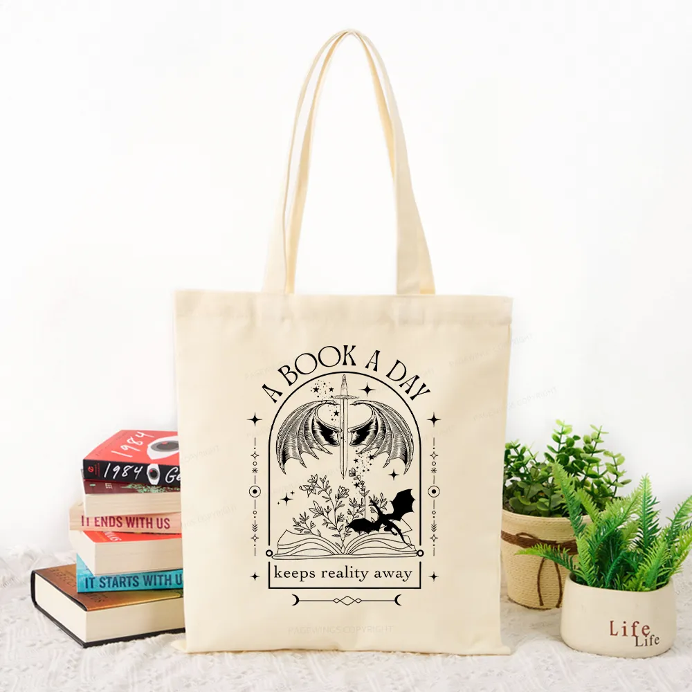 Pagewings A Book a Day Dragon Tote Bag