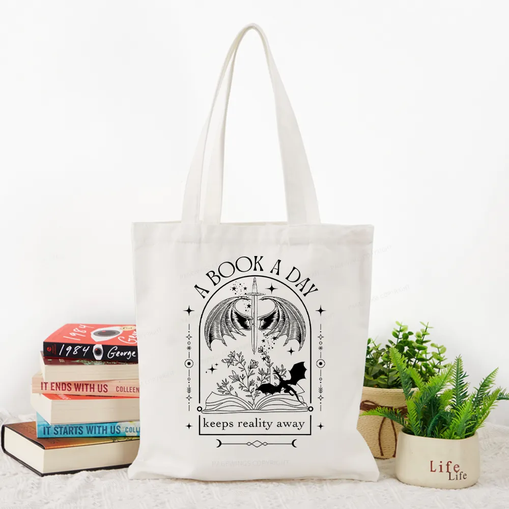 Pagewings A Book a Day Dragon Tote Bag