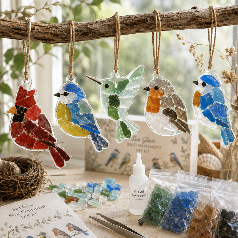 🌟 DIY Sea Glass Collage Kit 🎨🔮✨