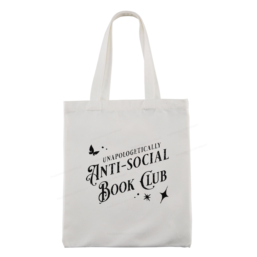 Pagewings Anti-social Book Club Comfort Colors Tote Bag