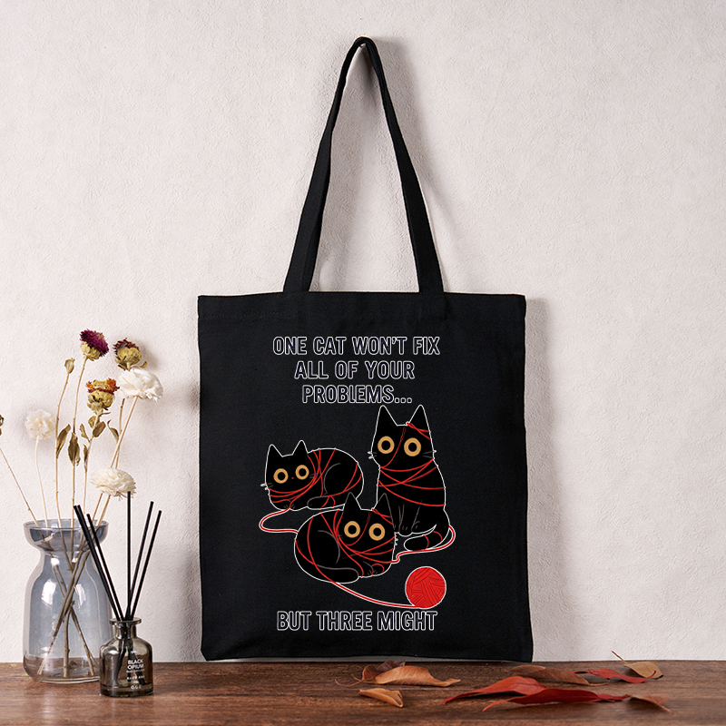 Tokyo-Tiger Three Cats Fix All Problems Tote Bag