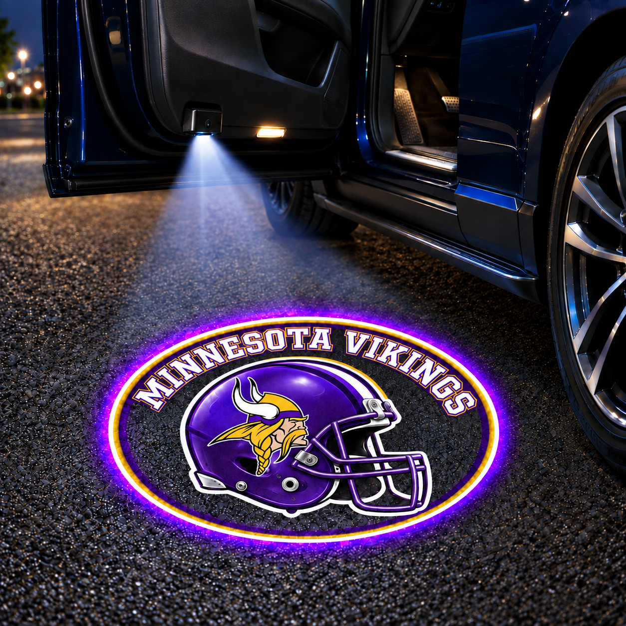 Vintage Football Helmet Car Door Projector Lights – Choose Your Team Style