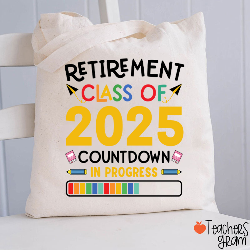 Personalized Countdown On Progress Retirement Teacher Tote Bag