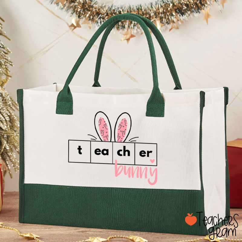 Teacher Bunny Teacher Cotton Tote Bag