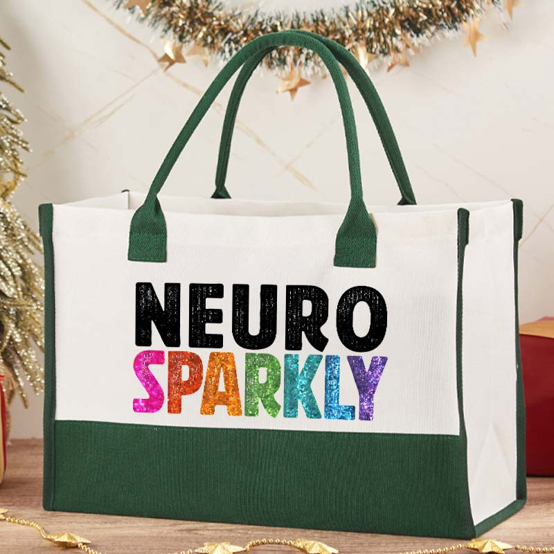 Neuro Sparkly Teacher Cotton Tote Bag