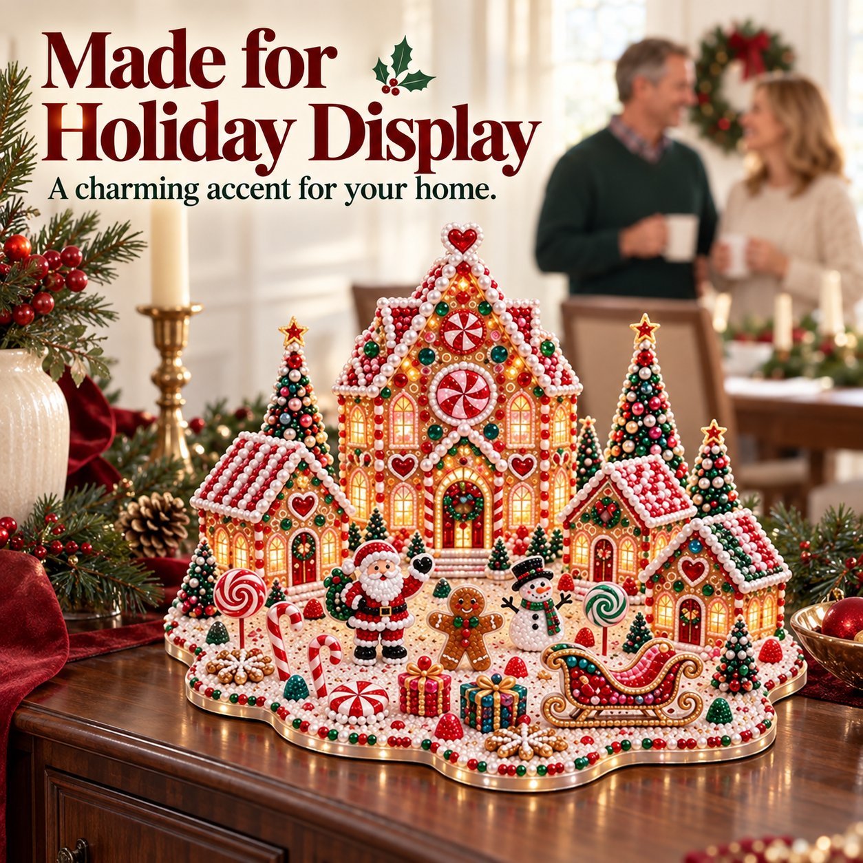 🎁 Last Day 70% OFF –Magical Christmas Village – DIY Rhinestone Set for Festive Table Decor
