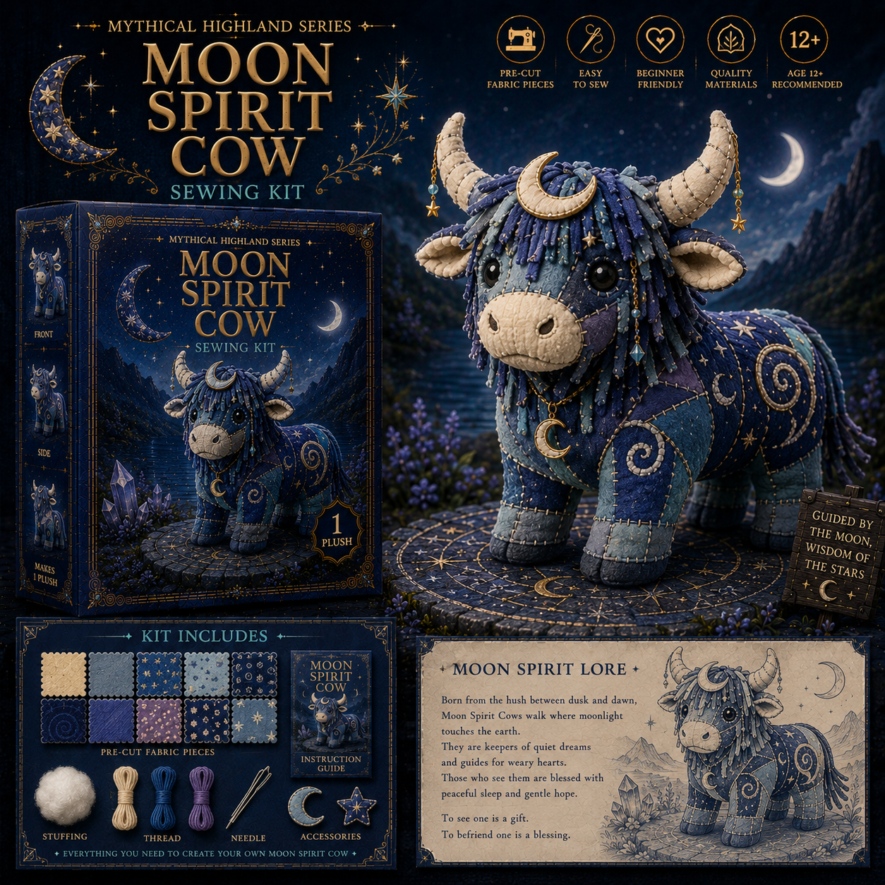 Mythical Highland Cow DIY Sewing Kit 🐮✨🔥New product launch🌙🔥