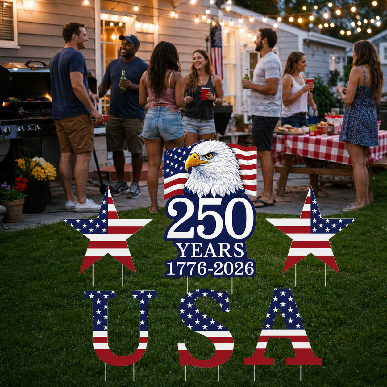 America 250th Anniversary Eagle Yard Sign Set