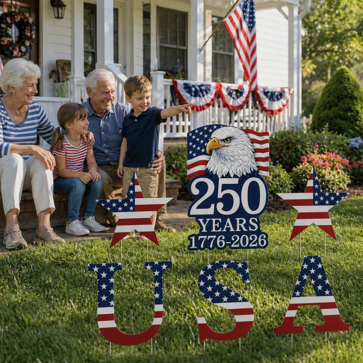 America 250th Anniversary Eagle Yard Sign Set
