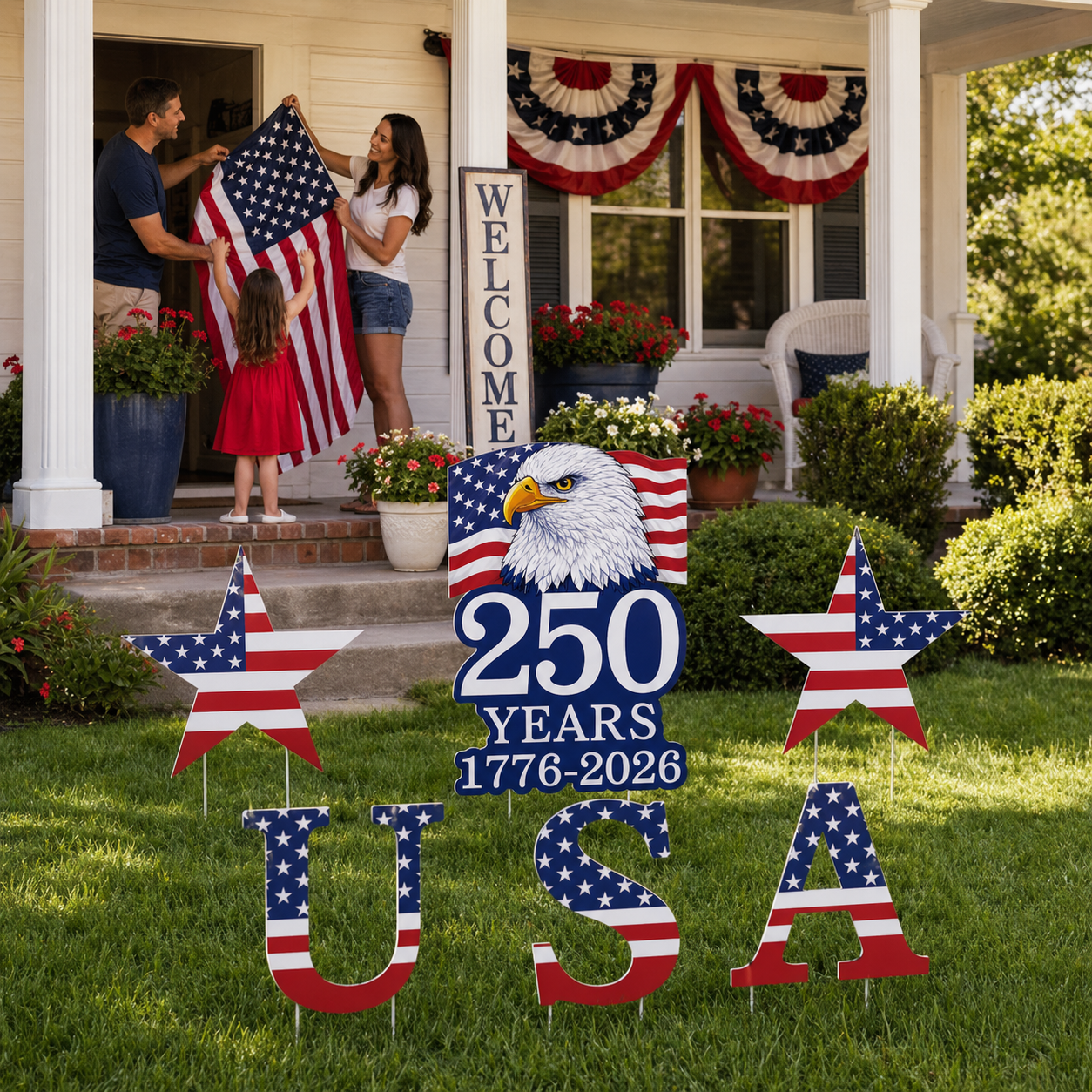 America 250th Anniversary Eagle Yard Sign Set