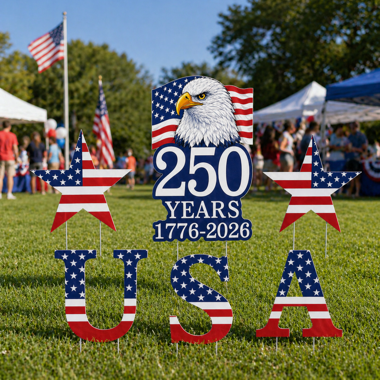 America 250th Anniversary Eagle Yard Sign Set
