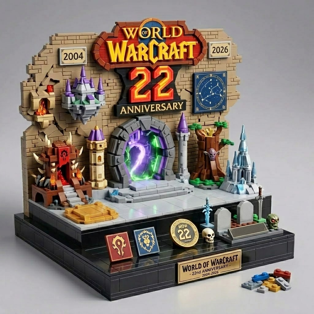 🎮 World of Warcraft 22nd Anniversary Commemorative Building Block Set ✨