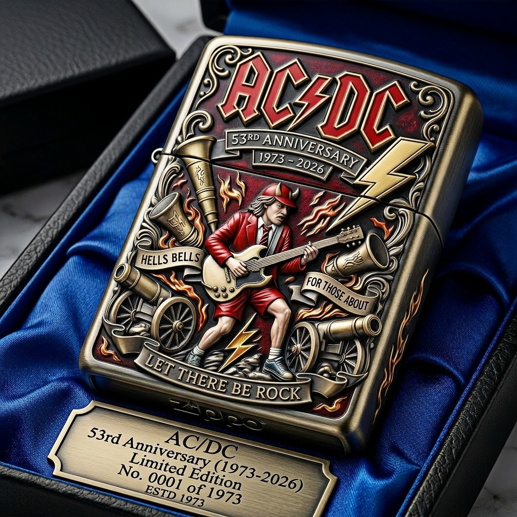 AC/DC 53rd Anniversary Limited Edition Lighter (1973–2026) ⚡🔥🎸
