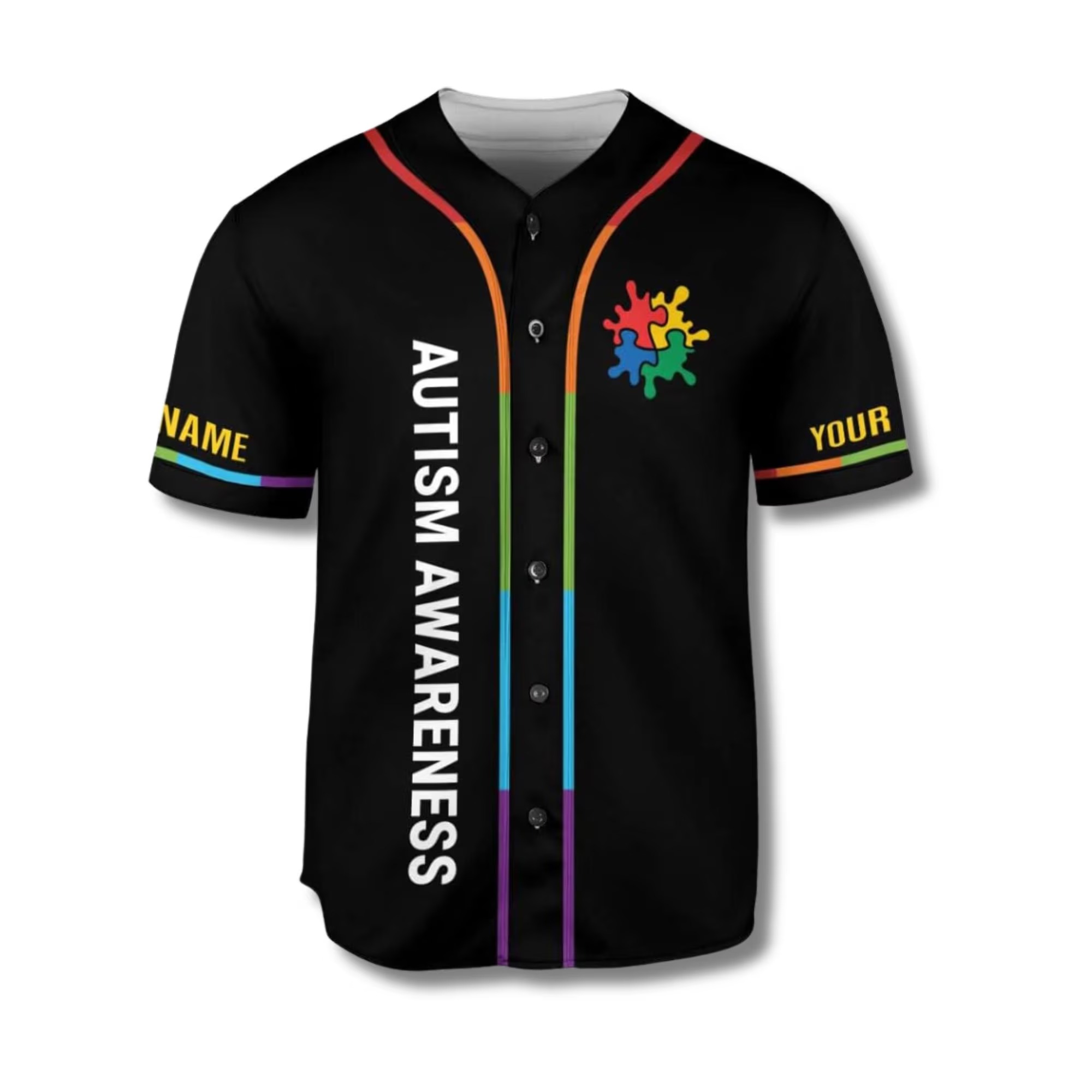 Personalized name autism awareness Baseball Jersey