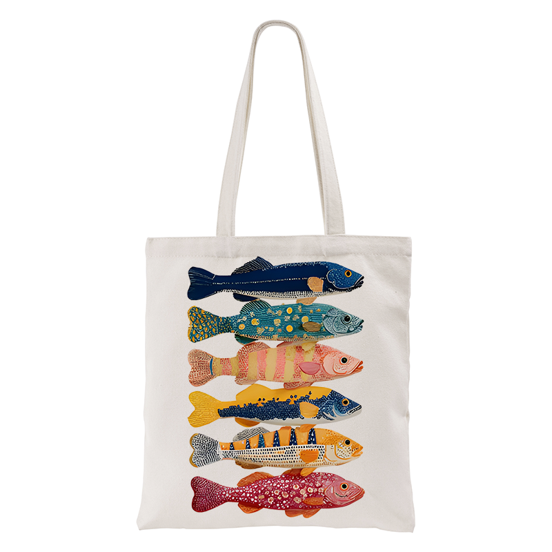 Tokyo-Tiger Colorful Fish Art Collection Tote Bag
